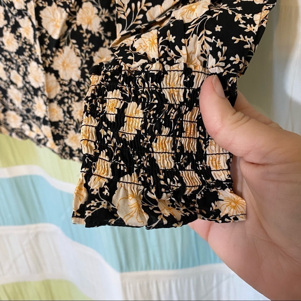 Who What Wear High Neck Floral Long Sleeve Blouse Sz Med - Picture 3 of 8